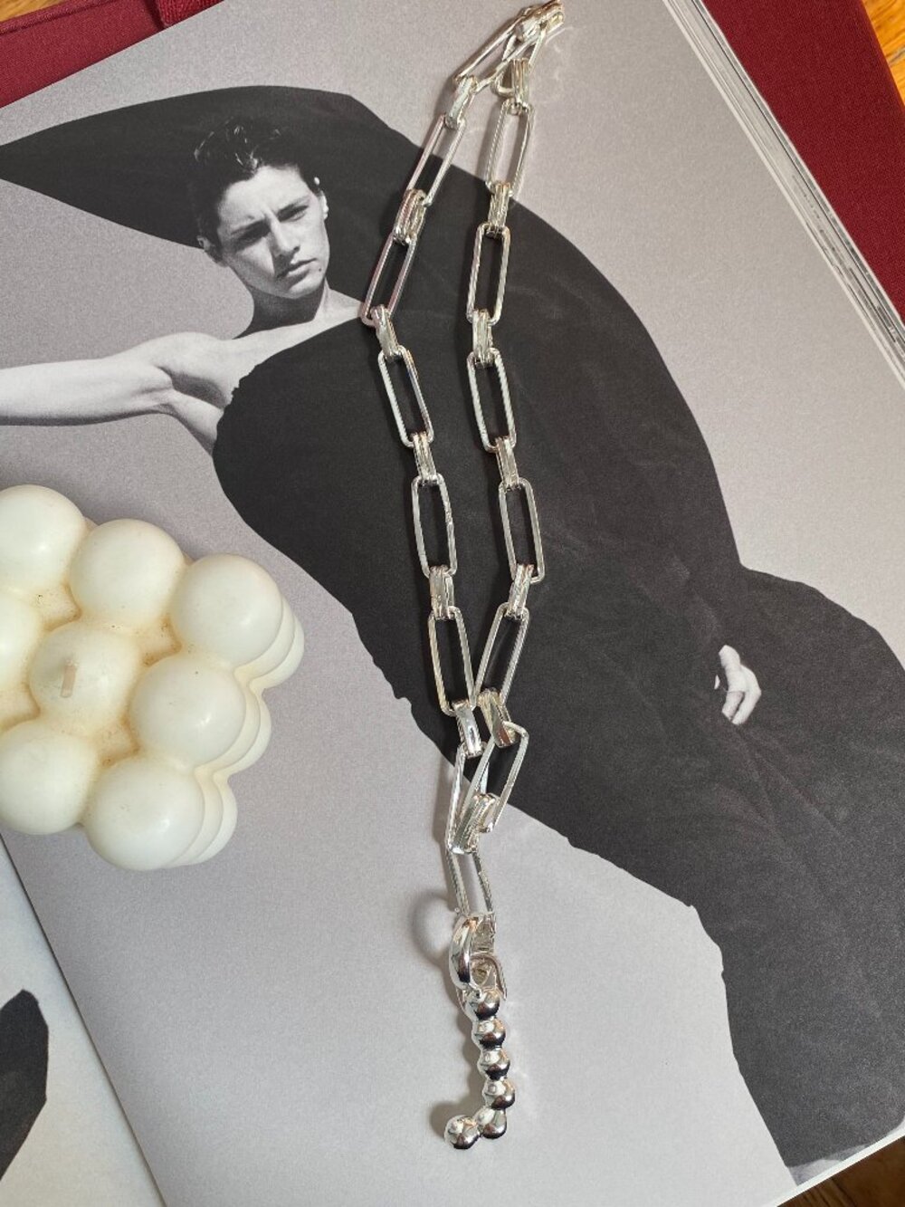 Chunky Chain Necklace w/ Sculptural Bubble Initial "J" from Paula Mendoza